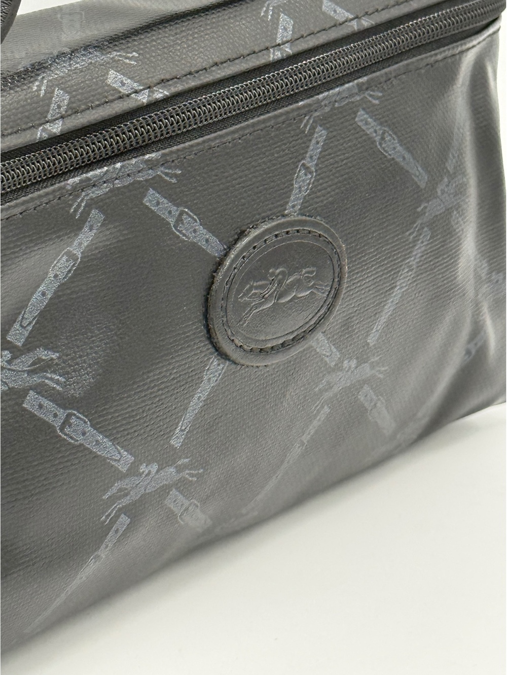 Longchamp Mini Bag Black w/ Logo Pattern - Authentic, Limited Japan Edition NWOT - Picture 3 of 9